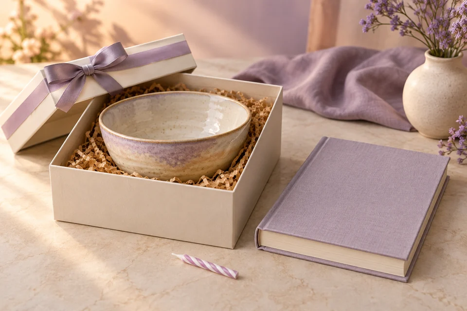 Geschenk mit Schleife als vorgemerkte Idee für einen bevorstehenden Geburtstag
